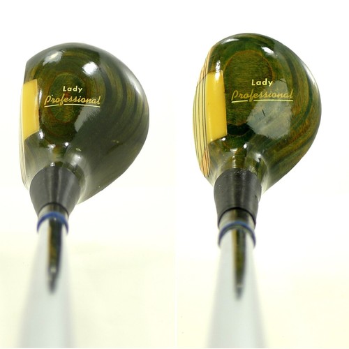 Vintage Wood Laminate Custom Lady Professional Golf Clubs Made In USA