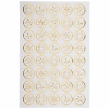 Round Christmas Icon Dot Gold Stickers Scrapbook Envelope Seals Cards Crafts 
