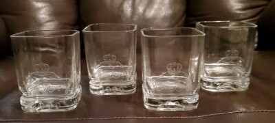 Crown Royal ~ LIMITED EDITION YEAR 2000 ~ (Set of 4) Embossed Whiskey Glasses