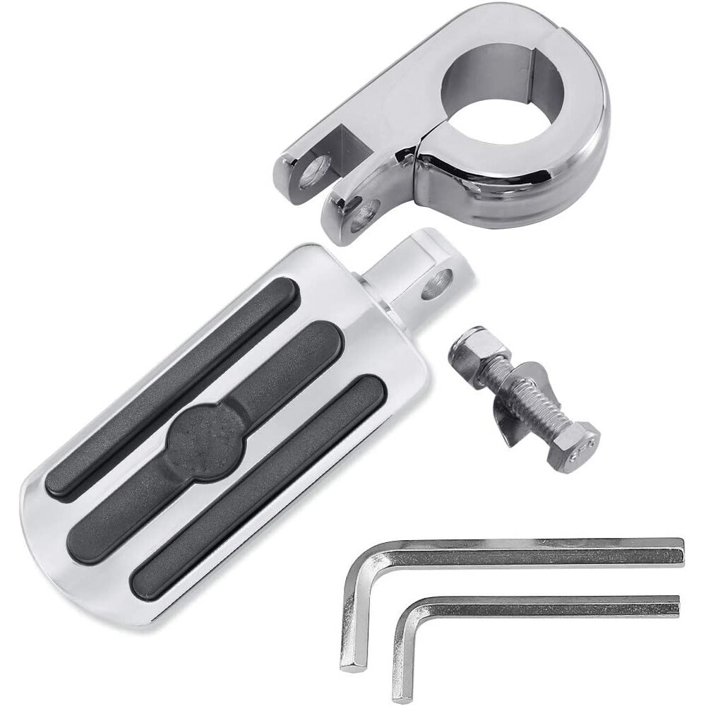 Chrome 11/4” Motorcycle Highway Foot Pegs PClamp Mount For Indian