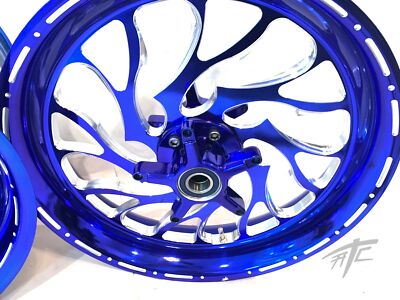 ZX-14 330 FAT TIRE ROYAL BLUE CONTRAST HELLIAN WHEELS 06-11 NINJA