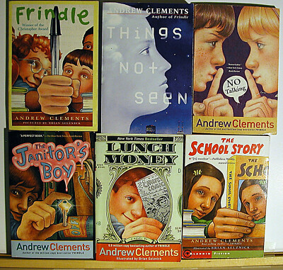 Lot of 6 Childrens RL4 PB by ANDREW CLEMENTS - Findle, Things Not Seen, etc.