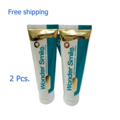 2x Wonder Smile Toothpaste Herbal Whitening Teeth Remove 80 g Stain Coffee Tea