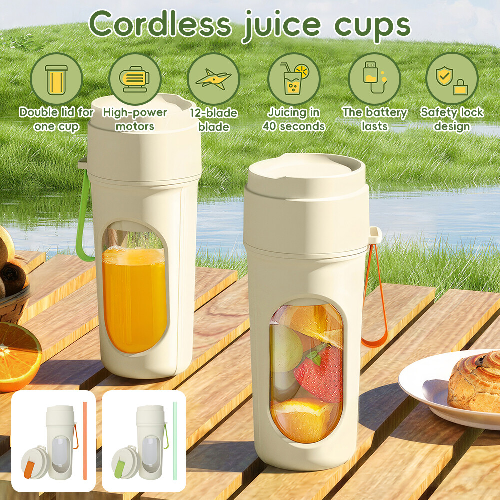 Portable USB-C Blender for Shakes Smoothies 16oz 12 Blades Rechargeable