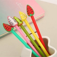8pcs Cute Cartoon Kawaii Novelty Colorful Fruits Gel Ink Ball Point Pens Gifts