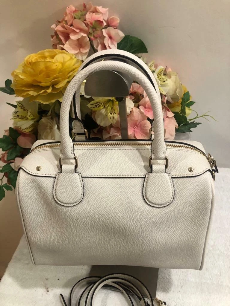 Coach white Crossgrain Mini Bennett Satchel 57521 bag purse PU220