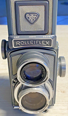 Antike TLR Rolleiflex Kamera grau, guter Zustand, Funktion ungeprüft