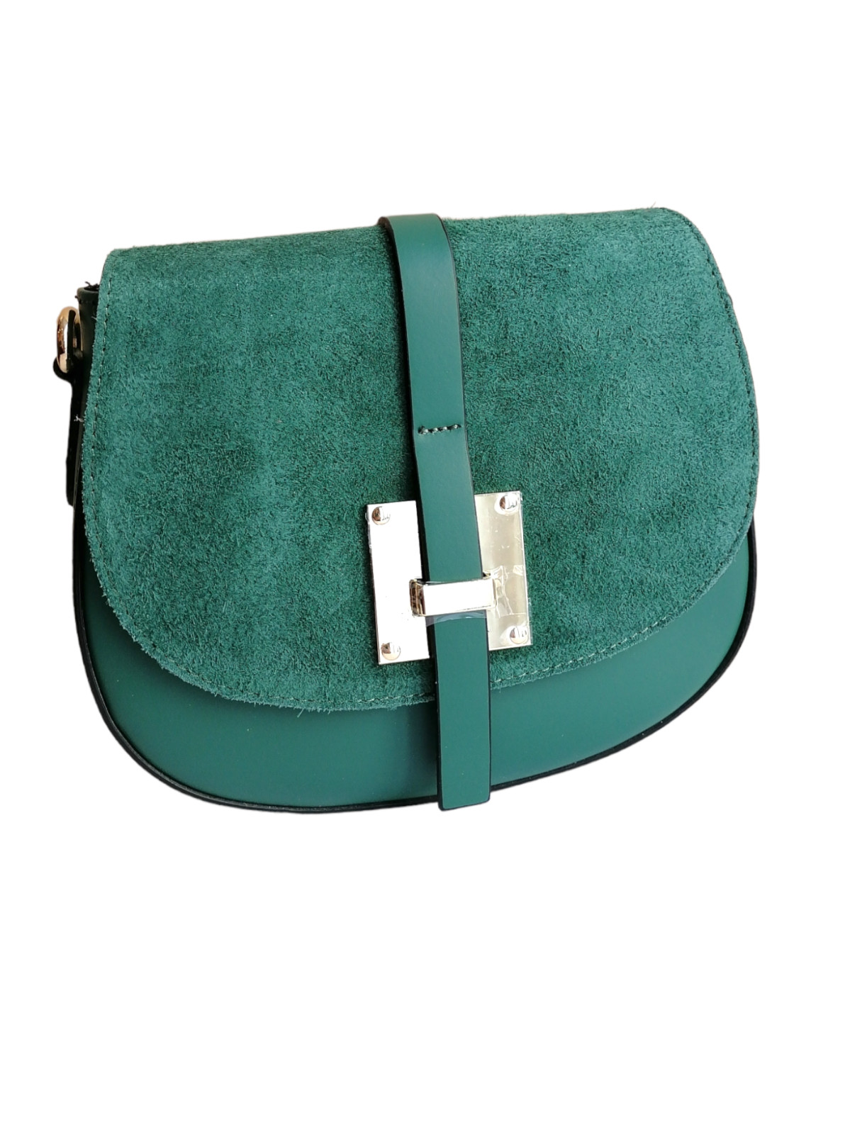 Borsa a Tracolla in Vera Pelle Liscia e Scamosciata | Idea Regalo Made in Italy foto 3