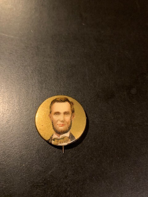 Antique 1909 7/8” Abraham Lincoln 100th Birthday Picture Pin Back Button