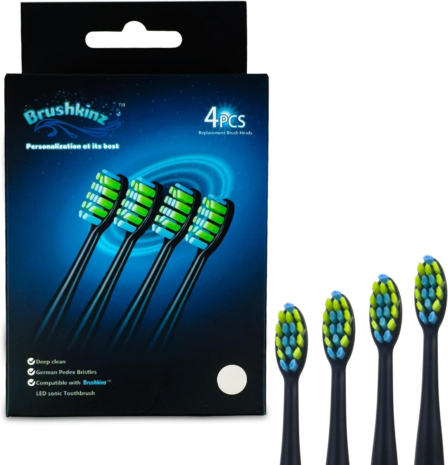 Replacement Electric Sonic Toothbrush Head for Deep Cleaning - Pack of 4 Heads