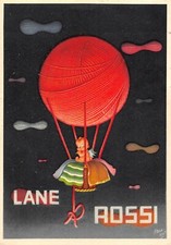 C4631) LANEROSSI, PALLONE AEROSTATICO, ROTOLO DI LANA E CESTO CON BIMBO. VG.