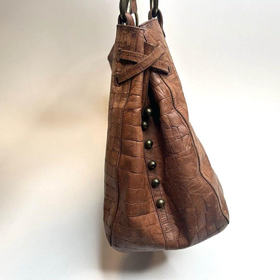Upscale LAMARTH Paris Italian Leather Hobo Shoulder Bag Brown Italy - Image 4 of 4