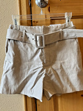 Nine West Womens Waist Belt Dress Shorts Gold Shimmer Size XS NWT