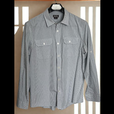 Michael Kors Shirt Mens Long Sleeve Button Down Gray White Checked XL