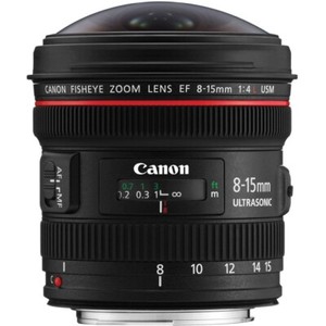Canon EF 8-15mm f/4L Fisheye USM Full-Frame Zoom Lens with Both Caps and Hood