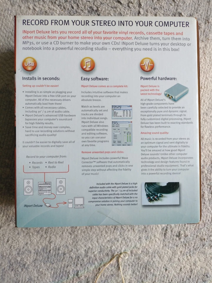 XITEL Inport Deluxe Audio Recording Kit ~ Record Cassettes, LPs to Your Computer - Image 3 of 3