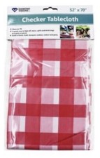 Checker Gingham Tablecloth Disposable Or Reusable. 52 x 70 Thin Flannel Backing