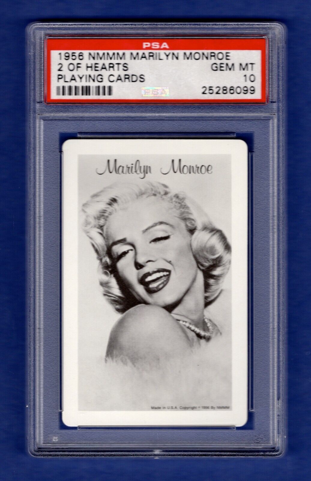 1956 NMMM Marilyn Monroe 5 of Hearts Playing Card (PSA 10)