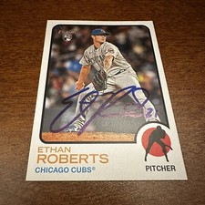 2022 Topps Heritage Ethan Roberts On Card Autograph  RC #682 Chicago Cubs