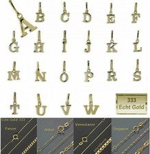 Buchstabe Anhänger Gold Echtschmuck 333 Ketten 1A Buchstaben Damen Herren Neu ✅