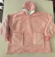 Wearable Blanket With Hood Cozy Sherpa Women One Size Fits Most OS M/L/XL Winter