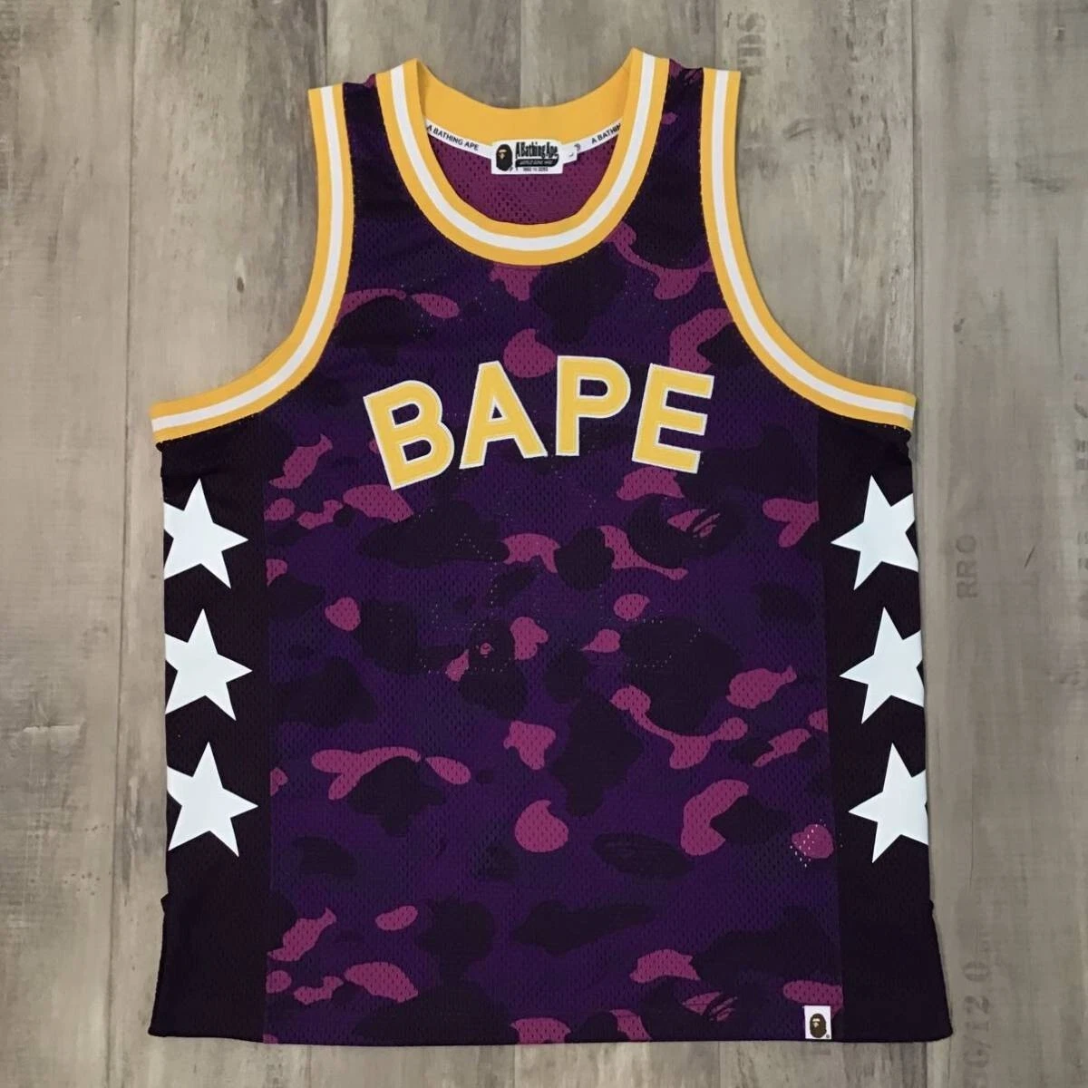 Lakers color purple camo basketball tank top BAPE STA A Bathing Ape Size L