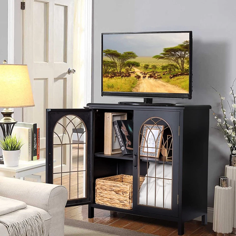 Accent Storage Cabinet with 2 Doors Decorative Cabinet Buffet & Sideboard - Image 2 of 4