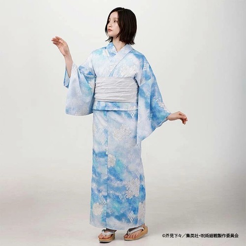 Jujutsu Kaisen Mujer Yukata & Obi Set Satoru Gojo Modelo Azul Talla M/L Japón - Imagen 9 de 18