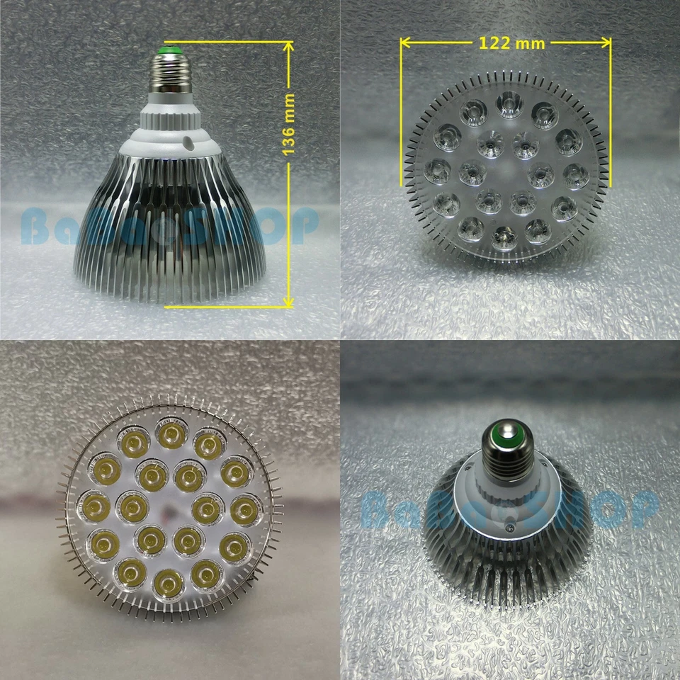 18W PAR38 Cyan Purple Blue UV Red IR LED Lamp Light Bulb Dimmable Plant Aquarium - Image 2 of 2