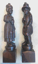 Vintage hand carved French Breton figures, reclaimed dresser supports, tradition