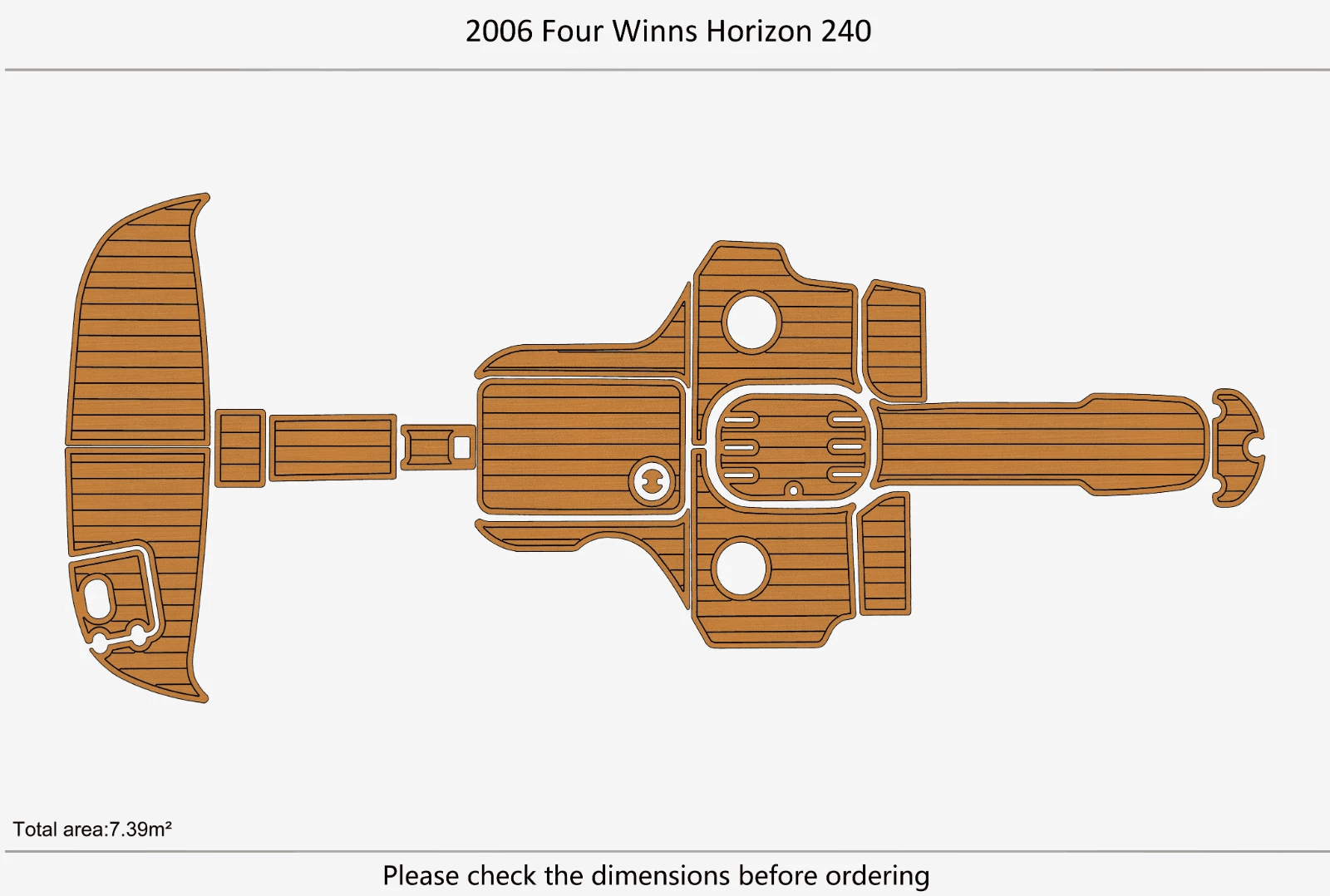 2006 Four Winns 240 Horizon Swim Platform Cockpit EVA Pads Foam Teak Deck floor