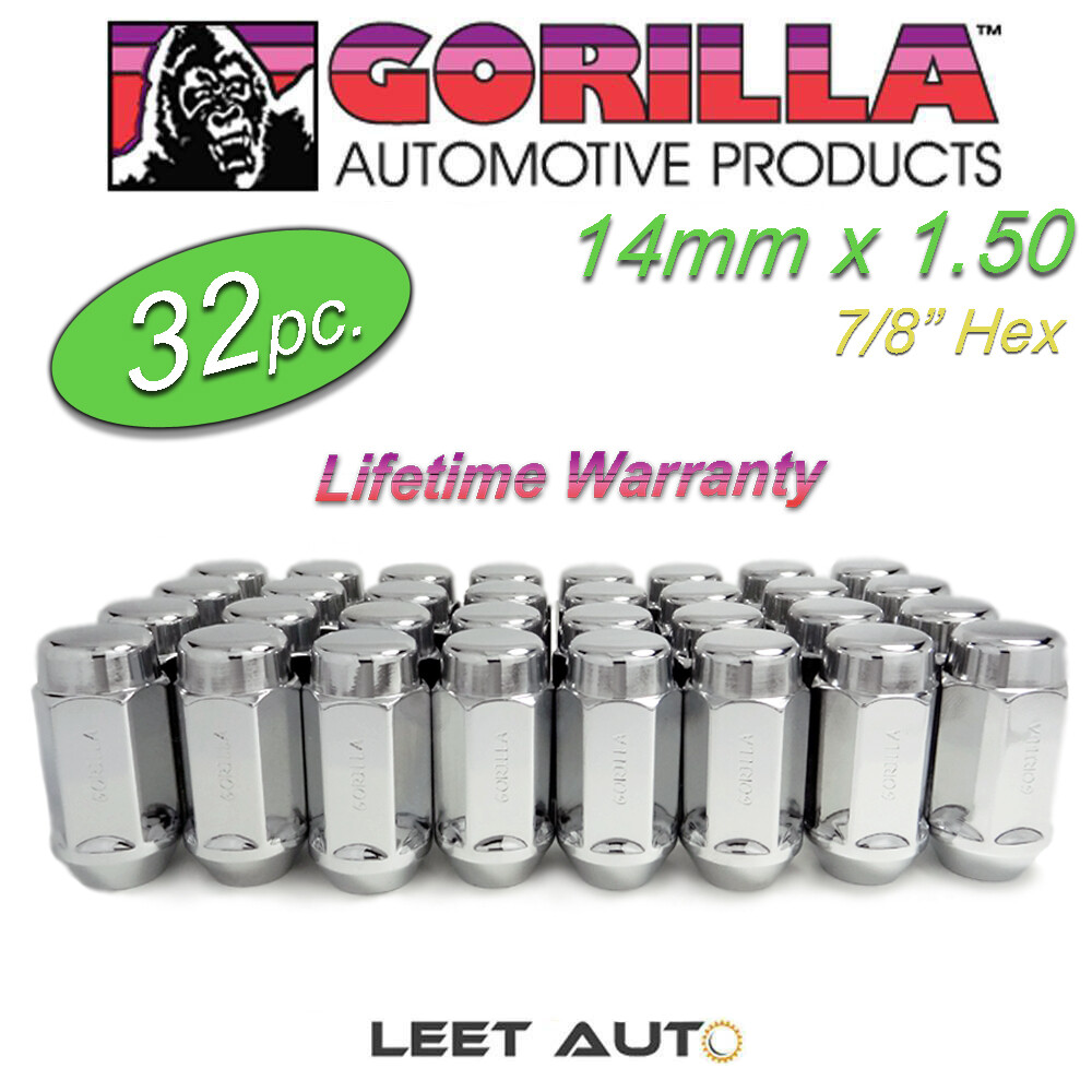 32pc.) Gorilla Lifetime Warranty Lug Nuts, 14x1.5, Duplex, Bulge
