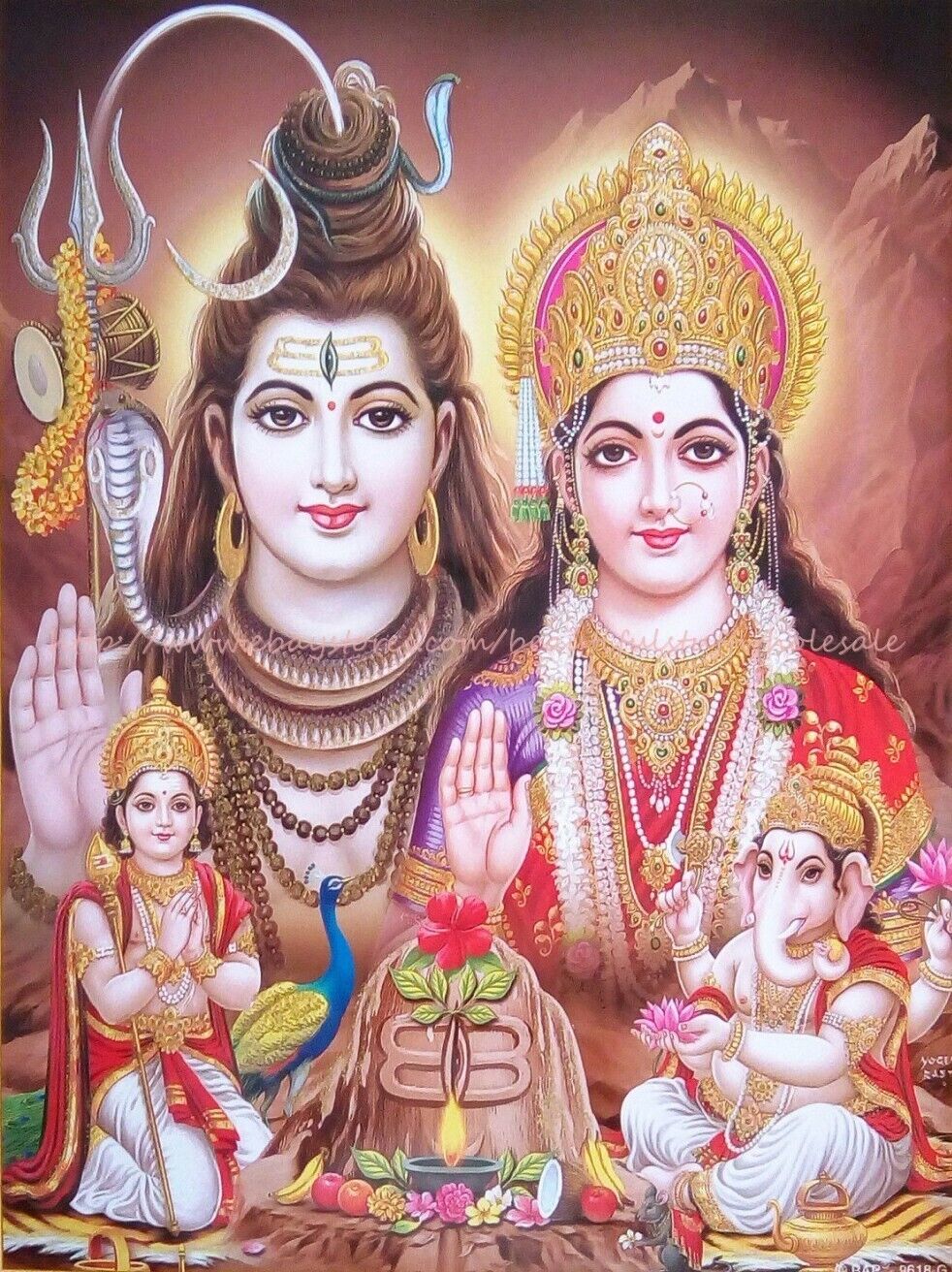 cool art for sale Lord Shiv RVATI Family Shiva Parivar paper ...