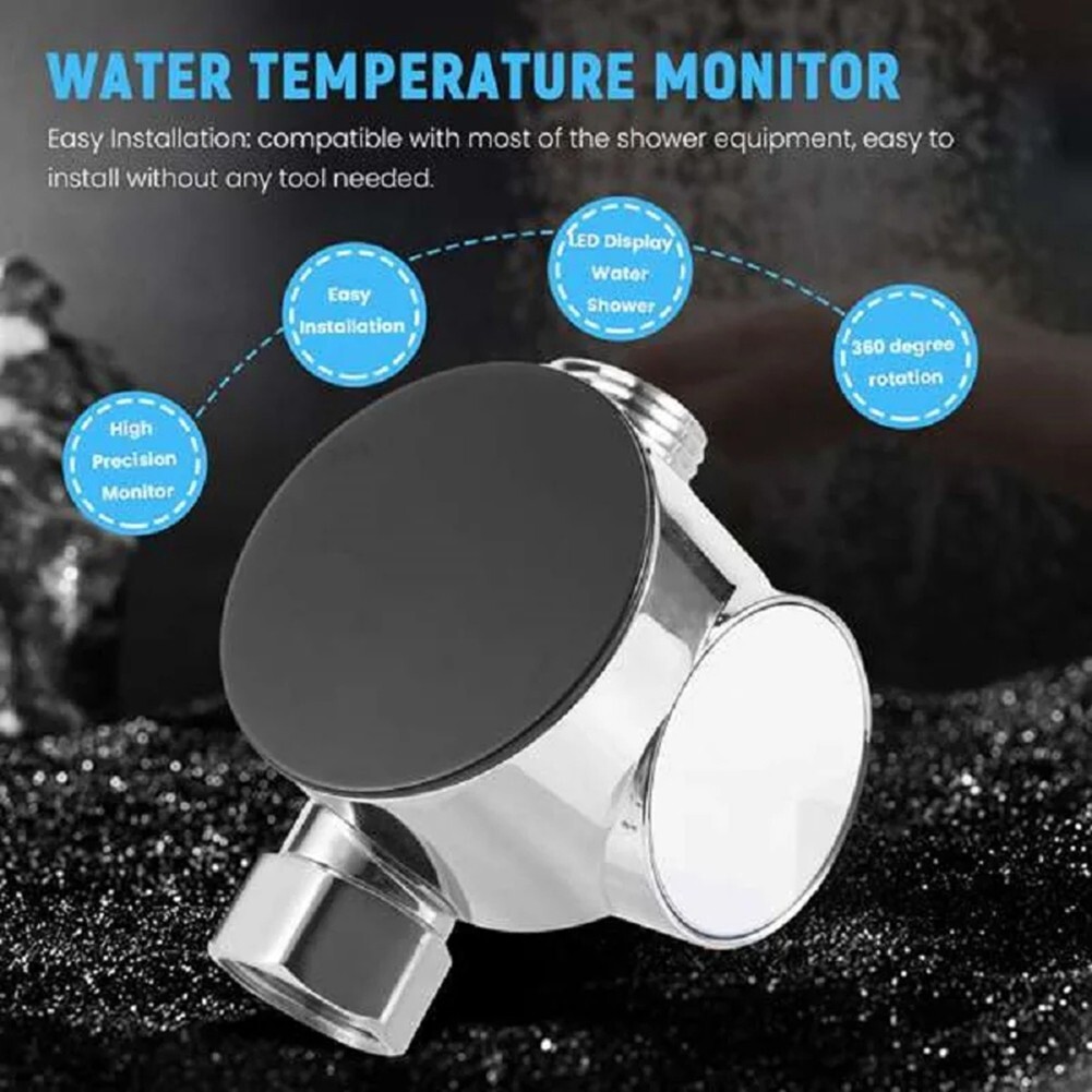 Hassle Free LED Display Shower Thermometer for Baby Bath Water Temp