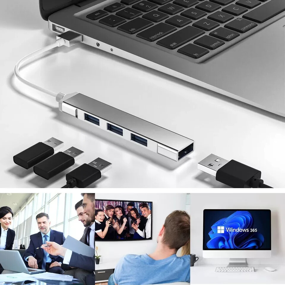 USB 3.0 Hub 4-Port USB Hub USB Splitter USB Expander for Laptops Flash Drive HDD
