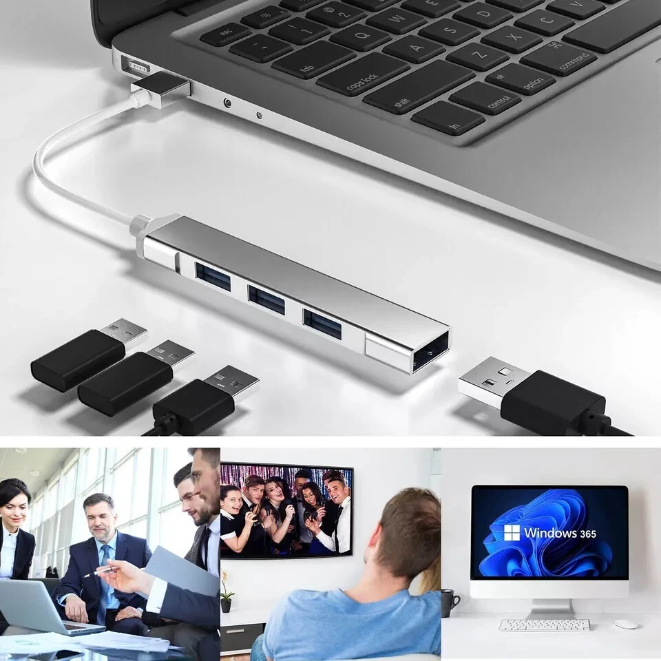 USB 3.0 Hub 4-Port USB Hub USB Splitter USB Expander for Laptops Flash Drive HDD