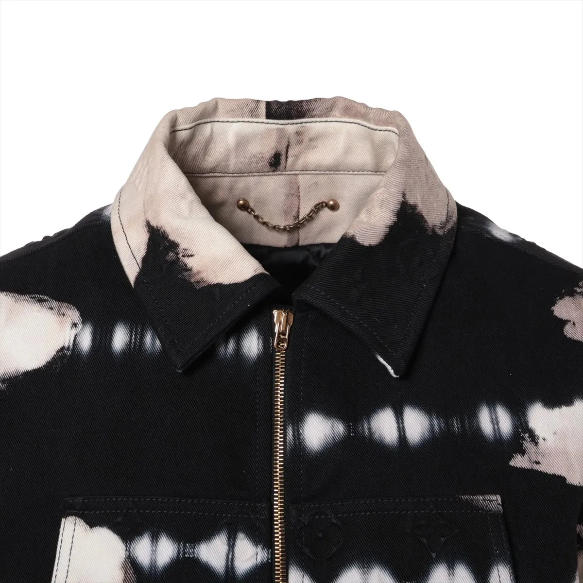 LOUIS VUITTON（LV） Louis Vuitton 22AW Giacca Denim Cotone 44 Uomo Nero x Beige RM222 Monogram ti