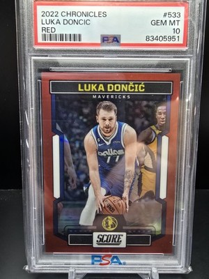 G054 - 22-23 Panini Luka Doncic Chronicles Score Red # 533   /149 PSA 10 POP 3