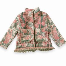 NWT Handmade OOAK Retro Vintage Woven Tapestry Upcycled Barn Coat Jacket L/XL