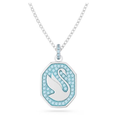 Swarovski Damen Schwan Halskette mit Anhänger Blau Rhodiniert 5628546