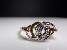 333 8K Gold Ring Bicolor mit kleinen Diamanten RG 56/57