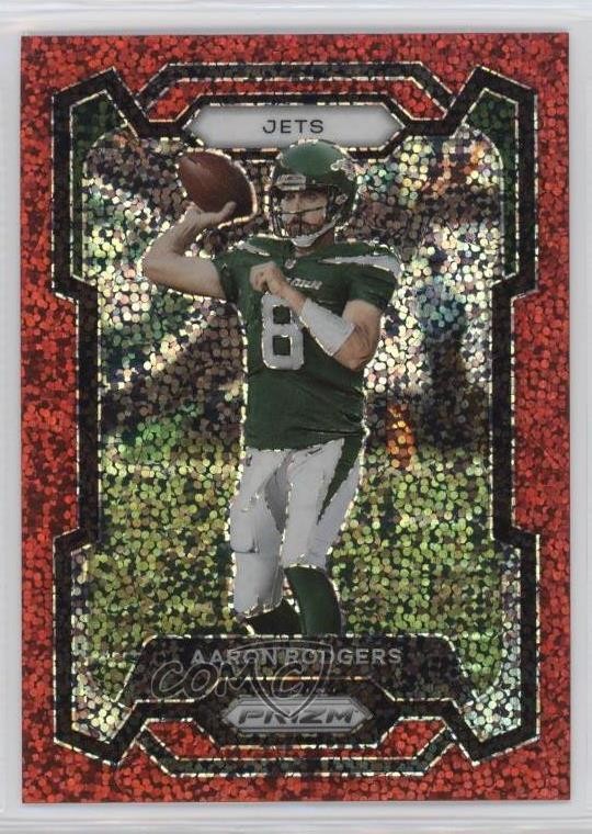 2023 Panini Prizm Red Sparkle Prizm Aaron Rodgers #227 1d3i