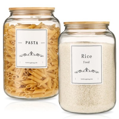 108oz Large Glass Jar With Lid- Glass Jars Kitchen Canisters With Airtight Ba...