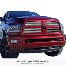 For Ram 3500 13-18 APG 4-Pc Polished 8x6 mm Horizontal Billet Main Grille