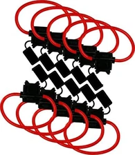 10 Pack 12V Inline Fuse Holder 30A 12 AWG