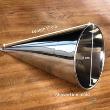 Stainless Steel Cone Ice Mold for Shaved Ice Dessert