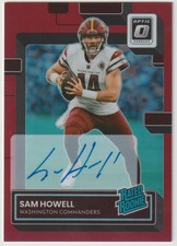 2022 Donruss Optic - Rated Rookie Sam Howell #205 Red Prizm Auto /75 (AU, RC)