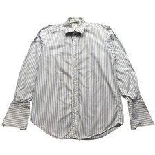 Vintage Burberrys Of London Button Up Shirt Mens Medium M Striped Blue White