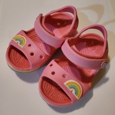 Crocs Kids Crocband Imagination Pink Rainbow Sandals Toddler Size 5C Pre-owned 
