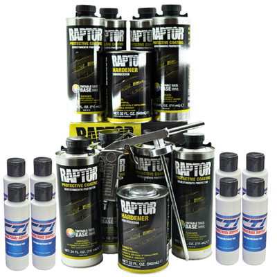 U-POL Raptor  Spray-On Truck Bed Liner with Spray Gun / 8 Litres ( Ford White )